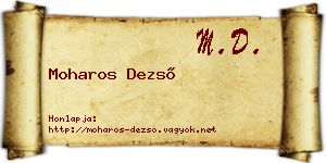 Moharos Dezső névjegykártya